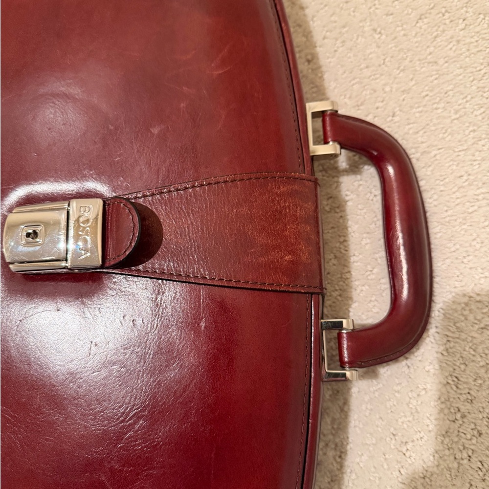 Bosca Rich Brown Leather Briefcase - Picture 8 of 9